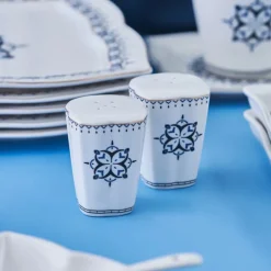 Karaca Frühstücksset Für 6 Personen|Tortenplatte Servierteller Set-New Blau 32 Teil 6 Person Porzellan Frühstück/Service Set Multıfarben