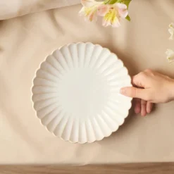 Karaca Pastateller-New Daisy Pasta-Schale aus Steinzeug mit Reaktivglasur, 22,5 cm, Weiß Beyaz