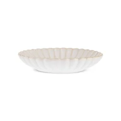 Karaca Pastateller-New Daisy Pasta-Schale aus Steinzeug mit Reaktivglasur, 22,5 cm, Weiß Beyaz