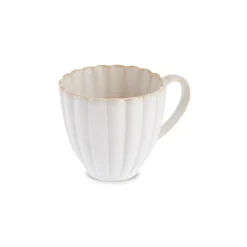 Karaca Mugs & Kaffeebecher-New Daisy Steinzeugbecher mit Reaktivglasur, 230 ml, Weiß Beyaz