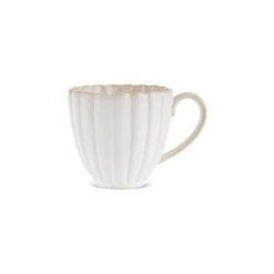Karaca Mugs & Kaffeebecher-New Daisy Steinzeugbecher mit Reaktivglasur, 230 ml, Weiß Beyaz