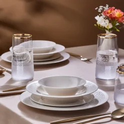 Karaca Tafelservice Für 6 Personen-New Dome Tafelservice für 6 Personen, 24-teilig, Weiß Weıß