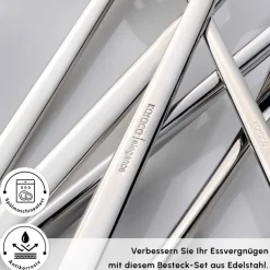 Karaca Bestecksets Für 12 Personen-New Everest Elegance Besteckset für 12 Personen, 84-teiliges Platın