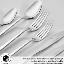 Karaca Bestecksets Für 12 Personen-New Everest Elegance Besteckset für 12 Personen, 84-teiliges Platın
