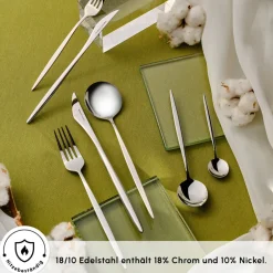 Karaca Bestecksets Für 12 Personen-New Porto 12-Personen 84-Teiliges Besteckset Sılber