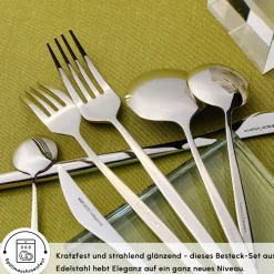 Karaca Bestecksets Für 12 Personen-New Porto 12-Personen 84-Teiliges Besteckset Sılber