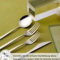 Karaca Bestecksets Für 12 Personen-New Porto 12-Personen 84-Teiliges Besteckset Sılber