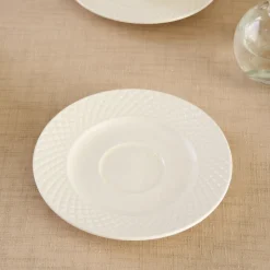 Karaca Teetassen Sets-Nina Embossed Teetassen-Set für 6 Personen, 220 ml Weıß01