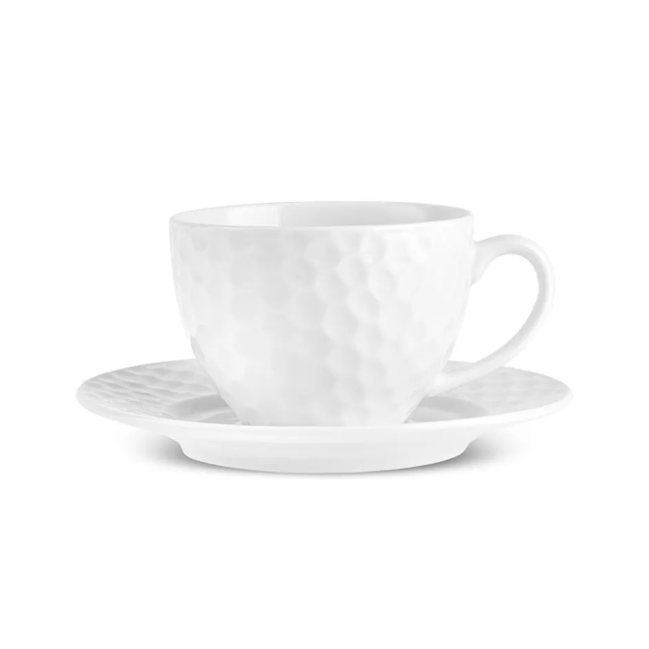Karaca Teetassen Sets-Nora Embossed Teetassen-Set für 6 Personen, 220 ml Weıß01