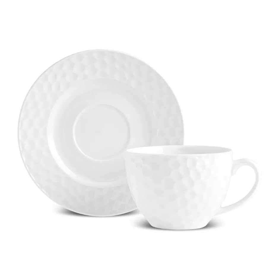 Karaca Teetassen Sets-Nora Embossed Teetassen-Set für 6 Personen, 220 ml Weıß01