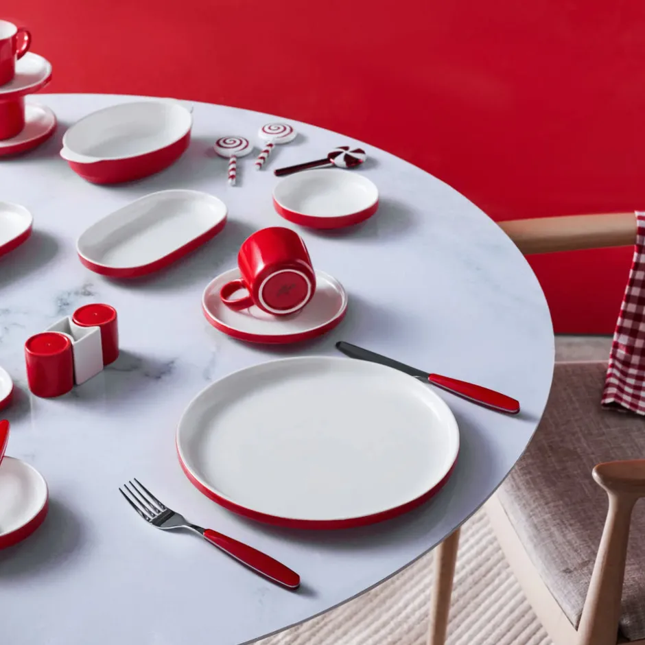 Karaca Frühstücksset Für 6 Personen-Nordic für 6 Personen Frühstücksset und Servierschalen, 27 Teilig, Rot Rot02