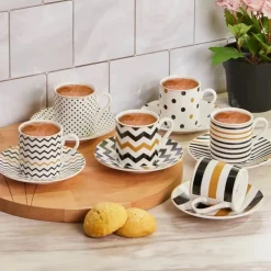 Karaca Mokka & Espressotassen Set-Nossa 12 Teiliges für 6 Personen Mochatassen-Espressotassen Set Multıfarben