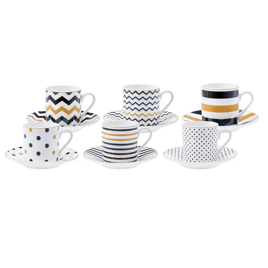 Karaca Mokka & Espressotassen Set-Nossa 12 Teiliges für 6 Personen Mochatassen-Espressotassen Set Multıfarben