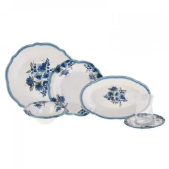 Karaca Frühstücksset Für 6 Personen-Nostalgia für 6 Personen Frühstücksset und Servierschalen, 26 Teilig Blau01