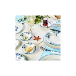 Karaca Frühstücksset Für 6 Personen-Nostalgia für 6 Personen Frühstücksset und Servierschalen, 26 Teilig Blau01
