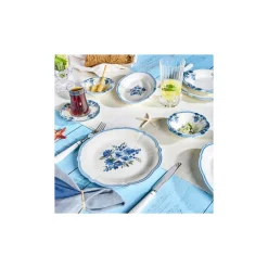 Karaca Frühstücksset Für 6 Personen-Nostalgia für 6 Personen Frühstücksset und Servierschalen, 26 Teilig Blau01