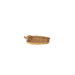 Karaca Dekoratives Tablett-Nova Apple (Apfel) Dekorativer Teller 17x19,5 cm Gold