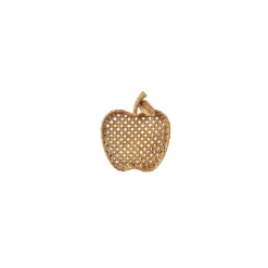 Karaca Dekoratives Tablett-Nova Apple (Apfel) Dekorativer Teller 17x19,5 cm Gold