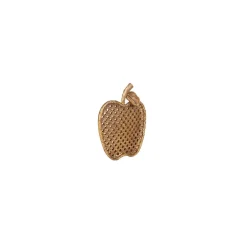 Karaca Dekoratives Tablett-Nova Apple (Apfel) Dekorativer Teller 17x19,5 cm Gold