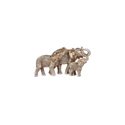 Karaca Deko-Objekte-Nova (Elephant Family) Elefantenfamilie Ornament/Dekorationsobjekt 33,5x18 cm Gold