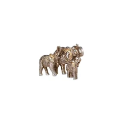 Karaca Deko-Objekte-Nova (Elephant Family) Elefantenfamilie Ornament/Dekorationsobjekt 33,5x18 cm Gold