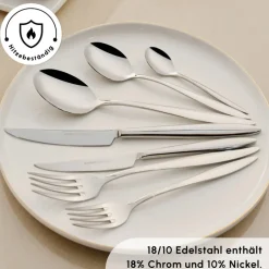 Karaca Bestecksets Für 12 Personen-Novara Elegance Besteckset für 12 Personen, 84 Teilig Sılber03