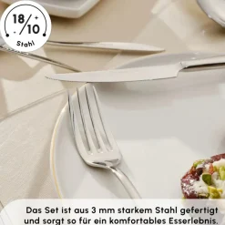Karaca Bestecksets Für 12 Personen-Novara Elegance Besteckset für 12 Personen, 84 Teilig Sılber03