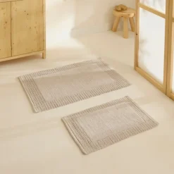 Karaca Badematten-Odetta Badematten-Set, 60x90 cm + 40x60 cm, Ecru