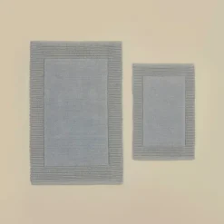 Karaca Badematten-Odetta Badvorleger-Set, 60 × 90 cm + 40 × 60 cm, Grau