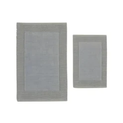 Karaca Badematten-Odetta Badvorleger-Set, 60 × 90 cm + 40 × 60 cm, Grau