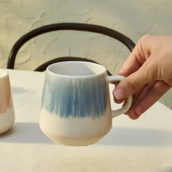 Karaca Mugs & Kaffeebecher-Okeanos 2-teiliges Steinzeug-Becher-Set, 400ml, Mehrfarbig Multıfarben
