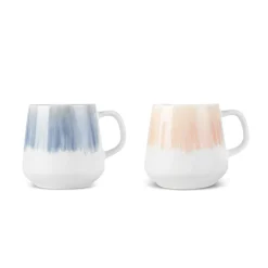 Karaca Mugs & Kaffeebecher-Okeanos 2-teiliges Steinzeug-Becher-Set, 400ml, Mehrfarbig Multıfarben