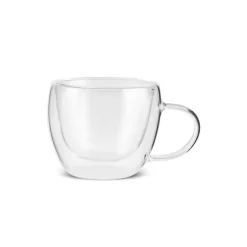 Karaca Mokka & Espressotassen Set-Olivia 6-teiliges doppelwandiges Espresso- und türkisches Kaffeetassen-Set für 6 Personen, 80 ml, Klar