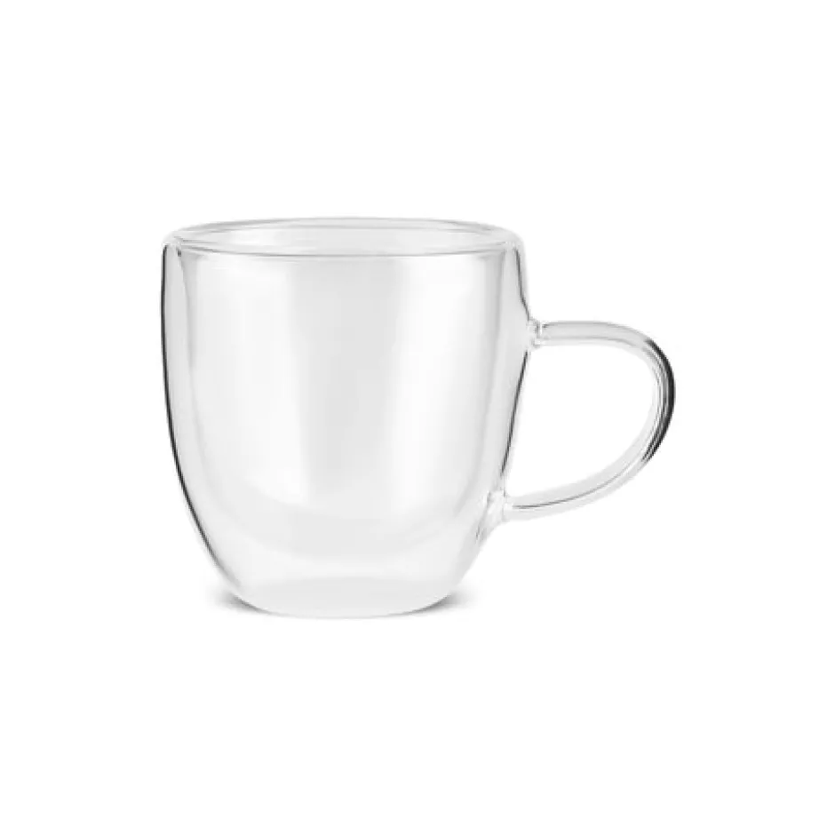 Karaca Mokka & Espressotassen Set-Olivier 6-teiliges doppelwandiges Espresso- und türkisches Kaffeetassen-Set für 6 Personen, 80 ml, Klar