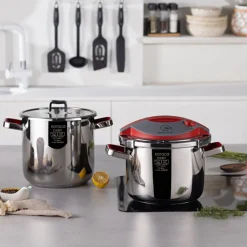 Karaca Schnellkochtopf-Orbit Schnellkochtopf-Set 6+8 L Rot