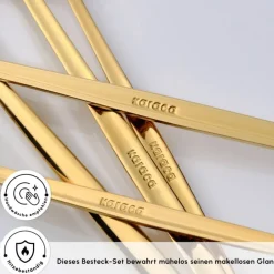 Karaca Bestecksets Für 6 Personen-Orion Gold 6-Personen 30-teiliges Besteckset Glänzend Gold