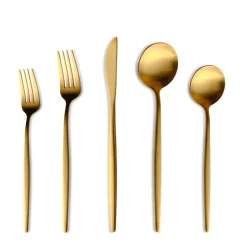 Karaca Bestecksets Für 12 Personen-Orion 12-Personen 60-Teiliges Besteckset Matte Gold