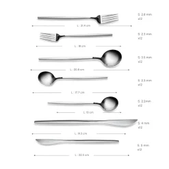 Karaca Bestecksets Für 12 Personen-Orion Platin 12-Personen 84-Teiliges Besteckset Sılver