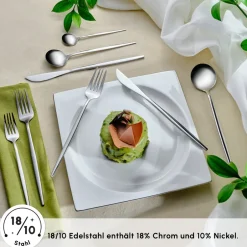 Karaca Bestecksets Für 12 Personen-Orion Platin 12-Personen 84-Teiliges Besteckset Sılver