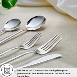 Karaca Bestecksets Für 6 Personen-Orion Platin 30-teiliges Besteckset für 6 Personen Platın
