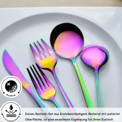 Karaca Bestecksets Für 12 Personen-Orion Rainbow 12-Personen 60-Teiliges Besteckset Raınbow