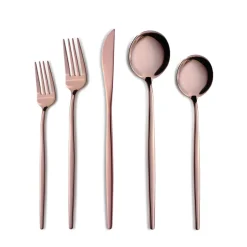 Karaca Bestecksets Für 12 Personen-Orion Rosegold 60-teiliges Besteckset für 12 Personen Rose Gold