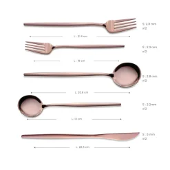 Karaca Bestecksets Für 12 Personen-Orion Rosegold 60-teiliges Besteckset für 12 Personen Rose Gold