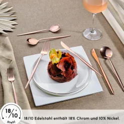 Karaca Bestecksets Für 12 Personen-Orion Rosegold 60-teiliges Besteckset für 12 Personen Rose Gold