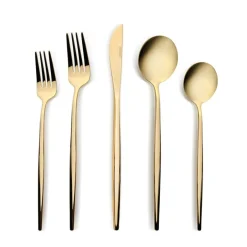 Karaca Bestecksets Für 12 Personen-Orion Shiny Gold 12-Personen 60-Teiliges Besteckset Shıny Gold