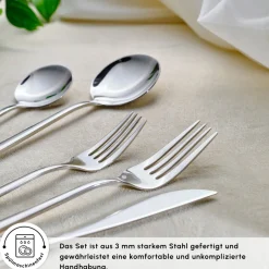 Karaca Bestecksets Für 12 Personen-Orion Silver 60-teiliges Besteckset für 12 Personen Sılver