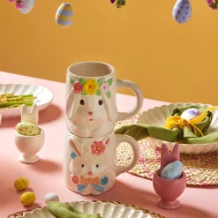 Karaca Mugs & Kaffeebecher-Osterbecher, 510 ml, Weiß-Gelb Weıß Gelb