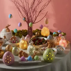 Karaca Deko-Objekte-Ostern Keramische Dekorative Blau Trinket 9cm Rosa01
