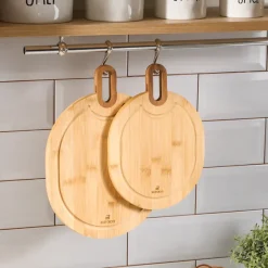 Karaca Schneidebretter-Ovelcut 2-teiliges Bambus-Schneidebrett-Set, Holz