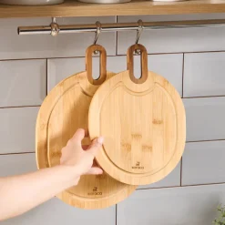 Karaca Schneidebretter-Ovelcut 2-teiliges Bambus-Schneidebrett-Set, Holz